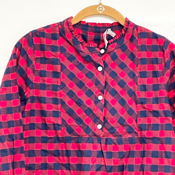 VINEYARD VINES Girls Buffalo Check Tunic Top 100% Cotton Long Sleeve LARGE (14) - Picture 3 of 6